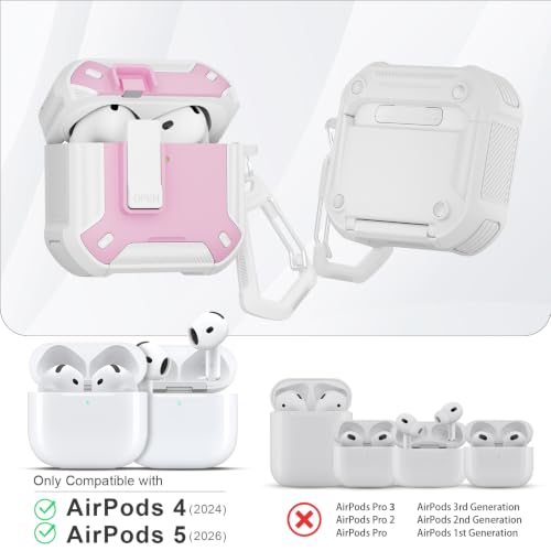 Image of for AirPods 5 /4 Case (2026 /2024) with Magnetic Secure Lock and Phone Stand