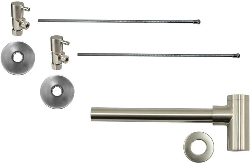 Mountain plumbing MT9004-NL/PN - LAVATORY SUPPLY KITS WITH DECO TRAP ROUND 1/2" X 3/8" COMPRESSION- CONSISTS OF 2 MT5003L-NL, 2 MT432X, 1 - MT2000-2 POLISHED NICKEL