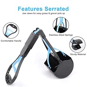 Ppogoo non breakable pooper scooper for large medium small dogs with 243inch long handle high strength material durable spring easy grass and gravel pick up  urban country home decor
