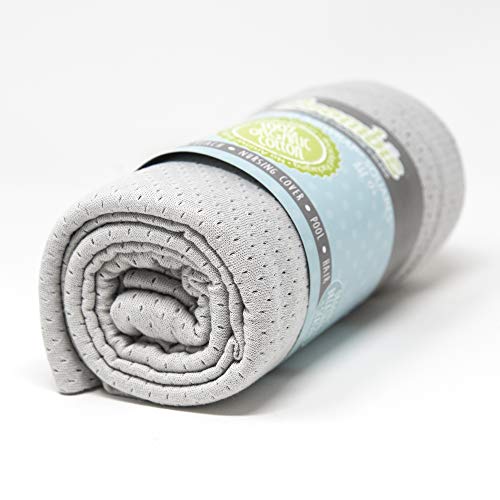 Image of Woombie AirWrap Organic Swaddle - Old Fashioned Receiving Blankets for Babies - Lightweight, Vented Design, Cool Gray, 44 x 44 inches
