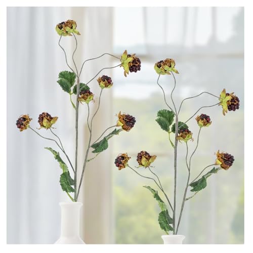 Factory Direct Craft Artificial Wild Raspberries Stems Set of 2