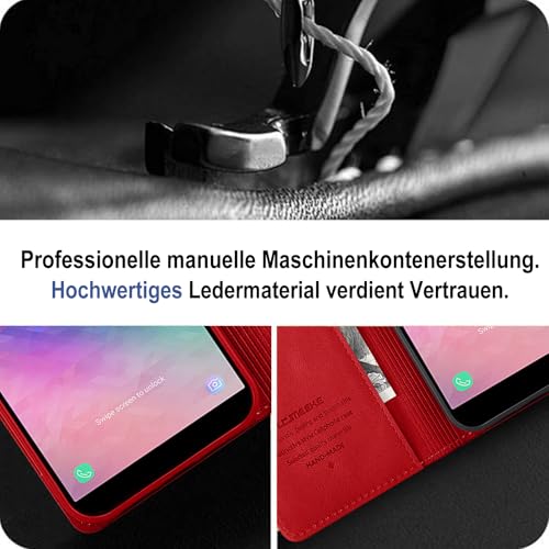 Étui Samsung Galaxy A6 Plus clapet pour éviter les rayures rouge - 3