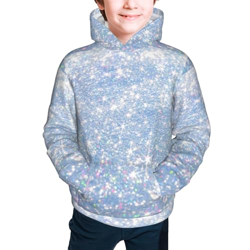 White Bule Glitter Kid Hoodies Boys Sweatshirts Girls Pullover with Pocket3