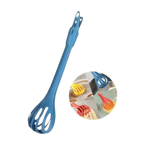 ZUJIABAO Safe ABS 2 en 1 - Pinzas para batir huevos y servir, mango ergonómico, multifuncional, batidor de huevos de mano, pinzas de plástico ABS para alimentos