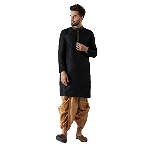 Image of SOJANYA Men's Silk Blend Solid (Since 1958, Kurta & Dhoti Set