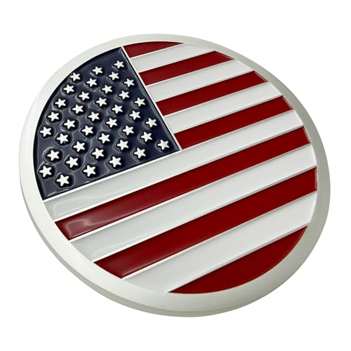 Imán Metálico Redondo con Bandera Americana 3D