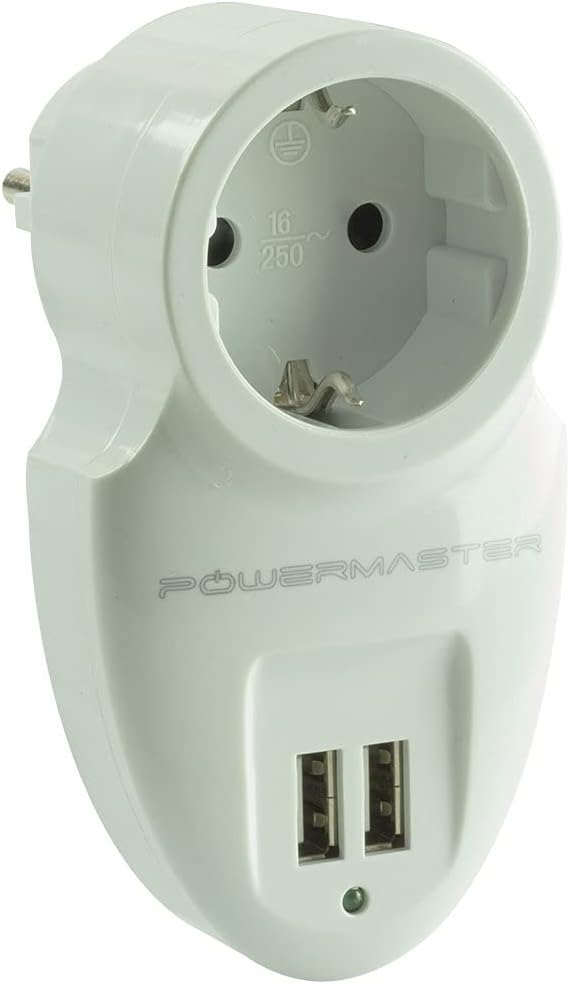 Powermaster 16A-3500W Çift Usbli Tekli Akim Korumali Priz (79 X 155 Mm)
