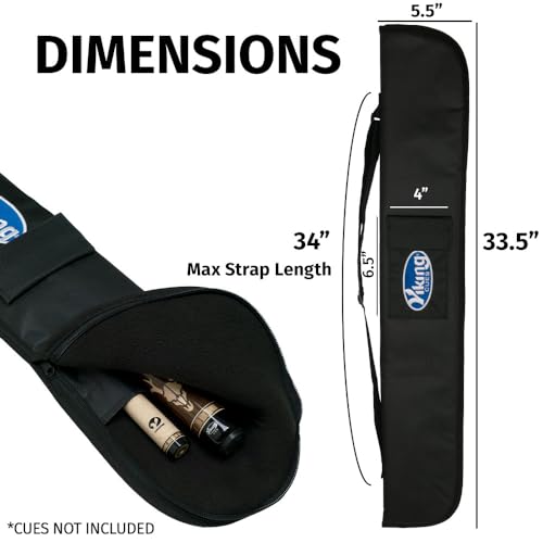 image for Viking Pool Cue Case 1x1, Black Soft Pool Stick Case for 1 Stick with 