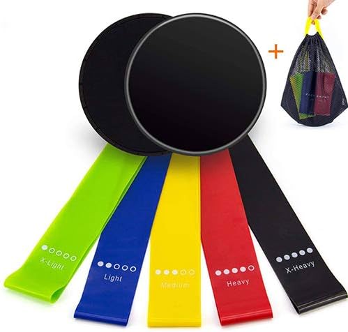 UJoylify Resistance Bands &Exercise Sliders, Exercise Bands for Women - Resistance Loop Bands for Legs and Butt - Workout Bands Gliding Discs Core Sliders for Home Gym Fitness with A Carry Bag