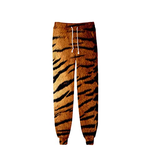 Pantalon streetwear tigre 3D homme jogger hip-hop oversize confortable