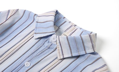 Image of LittleSpring Boys Button Down Long Sleeve Uniform Dress Shirts with Tie