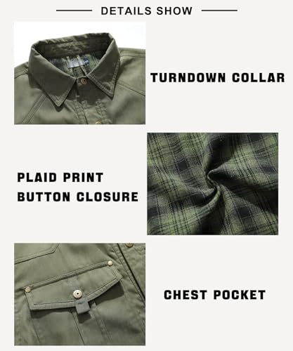 Image of HYPESTFIT Men's Plaid Flannel Lined Shirt Jackets