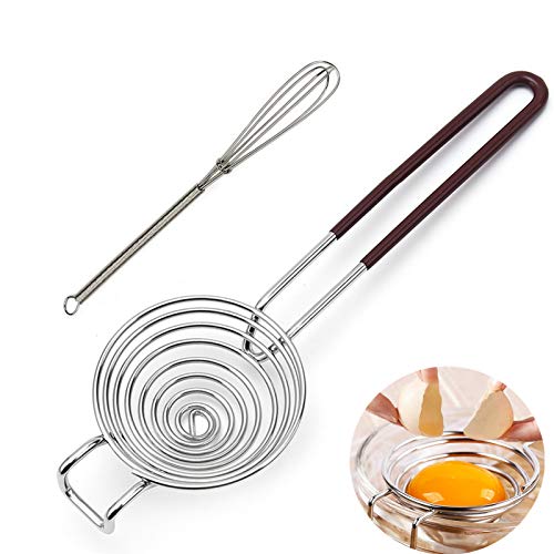 Egg Separator Egg Yolk White Separator Separation Tool Duck Eggs Separators Stainless Steel Egg Yolk Filter Long Handled Separator Divider Egg White Seperater For Cooking Baking And Stirring