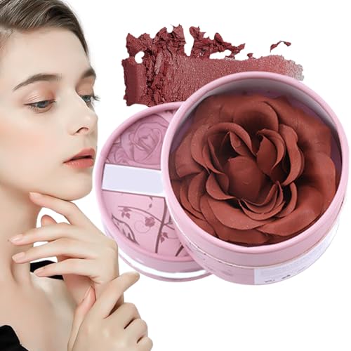 Flower Beauty Blush | 3D Rose Petal Blush,3.5g Fragrance Highlighter Natural Scented Pigmented For Smooth Nude Makeup Face Travel Bridal Stage Night-out