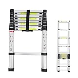 Telescoping Ladder 8.5ft Aluminum Folding Ladder 330lbs Max Load Lightweight Portable DIY Ladder for