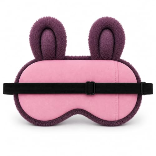 Image of Jenna Bunny Fur Sleep Eye Mask | Ultra Soft Plush Eye Cover for Comfortable Sleep, Travel & Relaxation (Purple, Free Size)