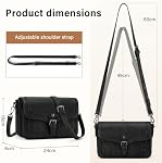 RAINSMORE Crossbody Bags for Women Retro Leather Crossbody Purses with Adjustable Strap Ladies Shoulder Bag for Work Shopping