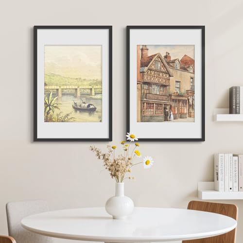 Picrit 22.375x34 Picture Frame 3 Pack, Black Poster Frame, Display Poster 18 x 24 with Mat or 22.375 x 34 without Mat for Horizontal or Vertical Wall Mounting