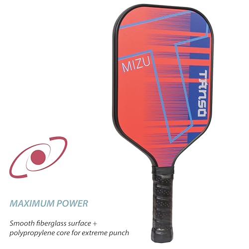 Image of TANSO MIZU Fiberglass Pickleball Paddle with Free Full Cover (230 Grams, Fiberglass Surface with Polypropylene Honeycomb Core) (Coral Orange)