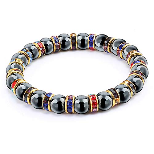 Bracelet hématite naturelle hommes et femmes bijoux en perles noires naturelles