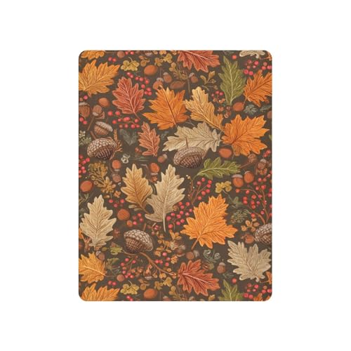 Image of Crib Sheet Breathable Soft Crib Mattress Sheet for Baby Toddler Boys Girls Fitted Crib Sheet Fit Standard Crib Mattress 52 x 28 Inch Brown Maple Leaves Acorns Berries Branches