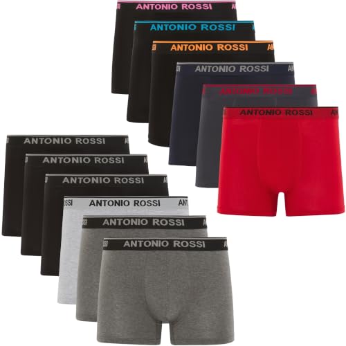 ANTONIO ROSSI Herren (12er-pack) Herren-boxer-hipster Fitted Boxer Hipsters Dunkel Sortiert M EU