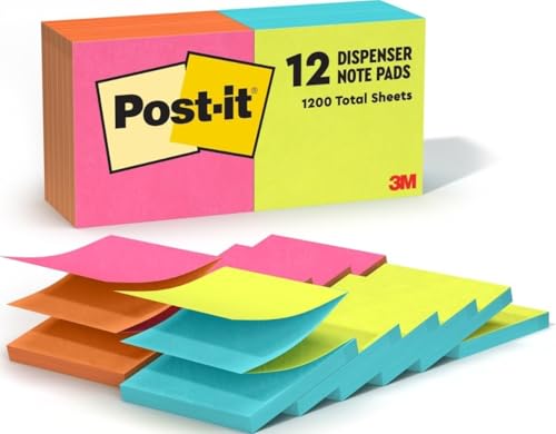 Post-it Pop-up Notes, 3 x 3 in, Poptimistic Collection, 12 Pads