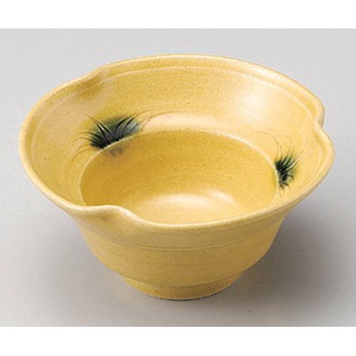 Amazon.co.jp: 3個セット 小鉢 黄瀬戸三ﾂ押向付 [13 x 6.3cm] 料亭