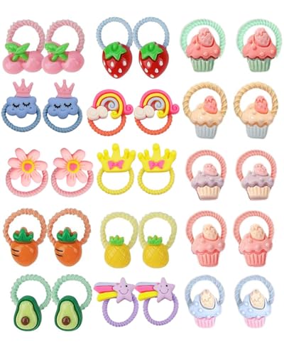 TPZORJX 30pcs Multicolor Elástico, Niña de Color Caramelo Lazos Pelo Niña Bebe Diadema Bonita para Bebés Gomas Pelo Niña Elástica Pequeña de Dibujos Animados Gomitas para el Pelo Pequeñas Accesorios