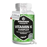 Vitamin K Komplex hochdosiert & vegan, K1 1.000...
