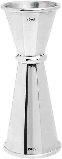 BarBits Stainless Steel Jigger Measure - 25ml & 50ml Double Sided Spirit Thimble Measure Cocktail Mixing