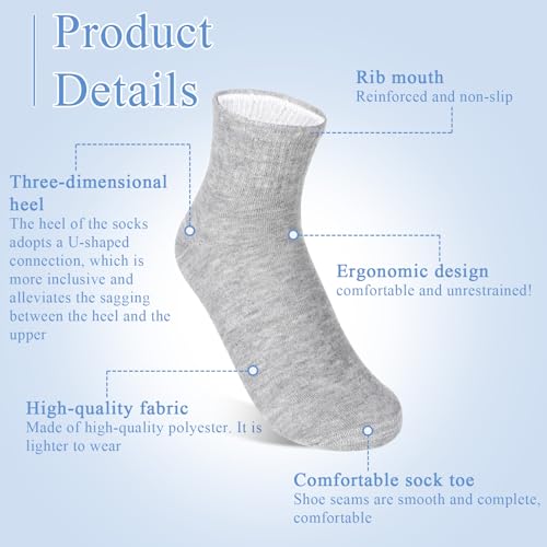 50 Pairs Mens Quarter Ankle Socks Breathable Cushion Socks Crew Socks Athletic Socks for Running Traveling3