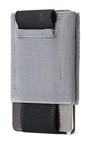 Image of NOMATIC Minimalistic Wallet for Men and Women - Slim Wallet Fits In Front Pocket - Holds 4-15 Cards - Hidden Cash Holder and Key Holder Pocket (Gray)
