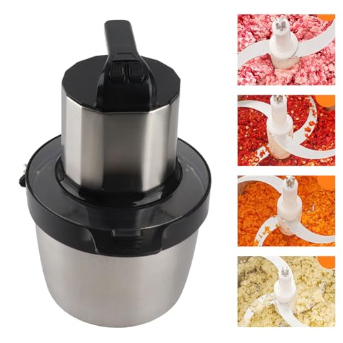 Robot Culinaire électrique en Acier Inoxydable Mélangeur C avec 3 Vitesses pour Hacher Efficacement la Viande et les Légumes 6l 1500W