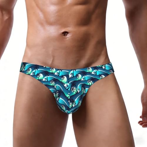 EnkzpoHen Monopatín con estampado de ondas de palmeras para hombre, elegantes, cómodos, suaves, Negro, L