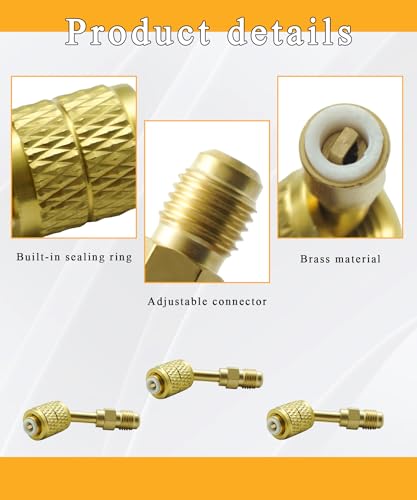 Adaptadores de refrigerante para tanques R-32/R-454B, 3 piezas miniatura 3