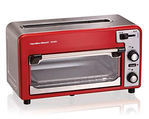 Hamilton Beach 22722 Toastation Toaster Oven w/Wide 2 Slice Toaster Combo, Red - Thumbnail 3