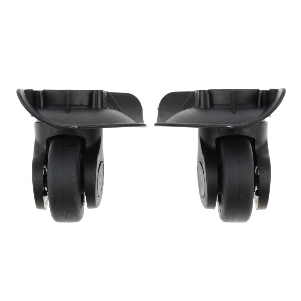 MagiDeal Paire Roues de Valise Pièce de Rechange Fixe roulettes de Remplacement - Accessoire de Bricolage Bagage/Valise - E, Noir