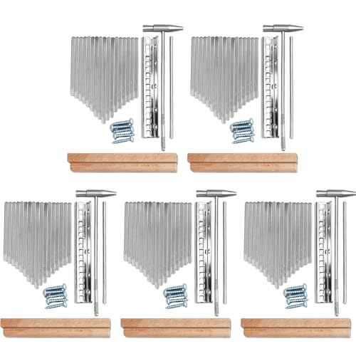 5 Set 17 Key Kalimba Replacement Kit Bulk with Metal Keys, Bridge, Saddle & Accessories - DIY Thumb Piano Kit