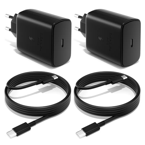 45 W USB C Schnellladegerät mit Schnellladekabel für Samsung Galaxy S24/S23/S22/S21 Ultra/S20/S20+/Note 20/10/9/8/A73/A53/A52/S10/S9, USBC Ladegerät Netzteil