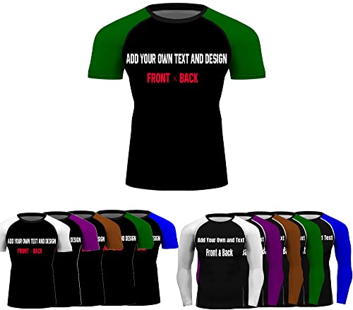 Custom Your Own Print Front & Back BJJ Foundation Rash Guard - Short Sleeve Compression Base Layer Rash Guard