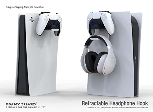 Foamy Lizard Console de carregador PS5 e suporte de parede para Playstation 5 DualSense estação de c