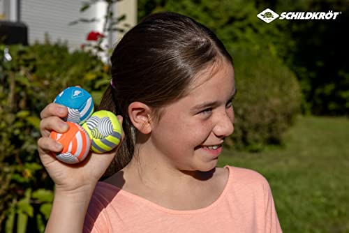 Schildkröt® Neopren Mini-Fun-Bälle, 3 Mini Bälle zum Kicken, Werfen, Fangen, Jonglieren, Ø 5 cm, doppelwandig, gefüllt mit Kunststoff-Granulat, 970145