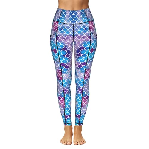Mallas deportivas de cintura alta Yyoretp para correr con estampado de sirena 2