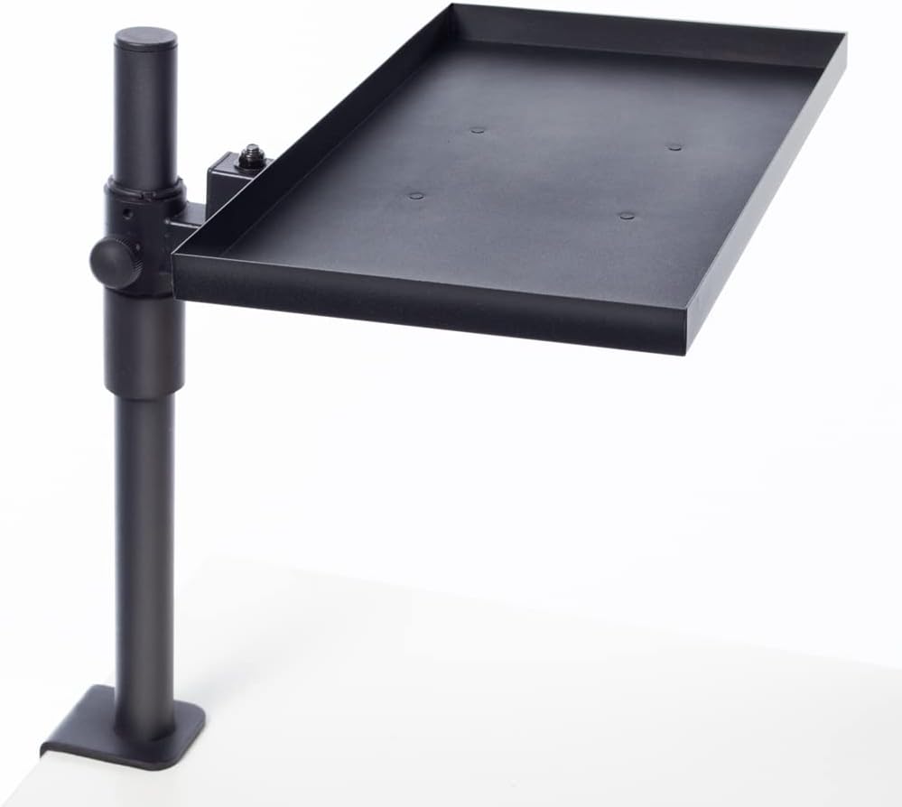 ROUNDS Tray Arm Stand - 15.7 x 8.6in Wide, 10kg Load Capacity, Small Item Storage, Desk Space Saver Tray Holder