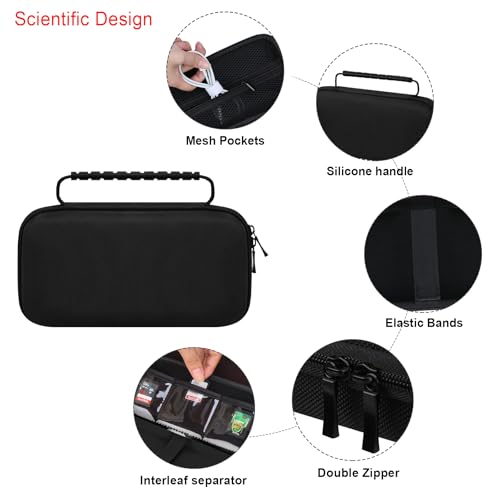 Elonbo Carrying Case for Texas Instruments TI-Nspire CX II CAS/CX II/CX/CX CAS Color Graphing Calculator, Extra Zipped Pocket Fits USB Cables and Accessories, Black + Inside Black - Thumbnail 3