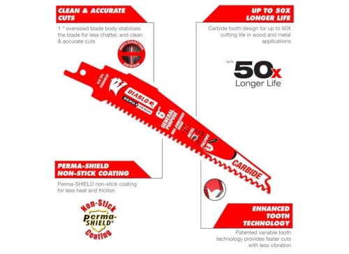 Freud Diablo DS0909CGP3 9-inch Carbide Tipped General Purpose Recip Blade 9-6 TPI (3/32-inch-1/4-inch), 3-Pack 7 Freud Diablo DS0909CGP3 9-inch Carbide Tipped General Purpose Recip Blade 9-6 TPI (3/32-inch-1/4-inch), 3-Pack - Image 7