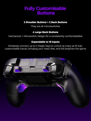 Image of leadjoy Saber Plus Wireless Game Controller, TMR Joysticks, Hall Effect & Tactile Dual Triggers Gaming Controller, 1000Hz Polling Rate, RGB Lighting for PS4 /Switch1 /2 /PC /Android /iOS, Black