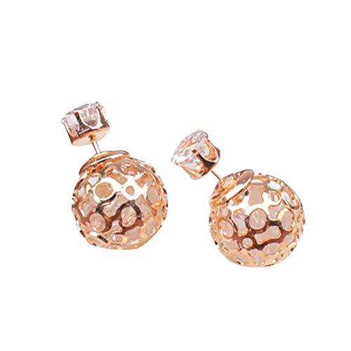 Boucles d'oreilles double face boule creuse noires pour femme piercing