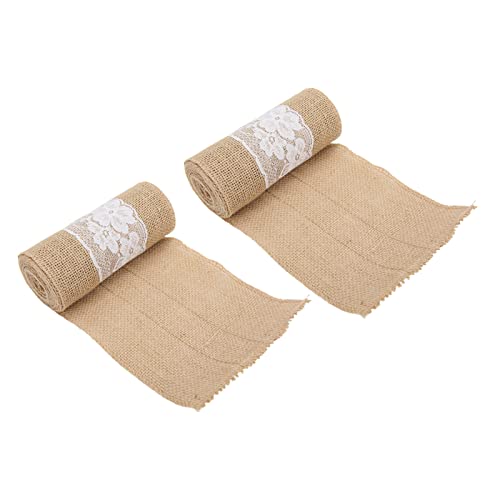 Cinta de Encaje de Arpillera, Decoraciones de Mesa de Arpillera de Enc